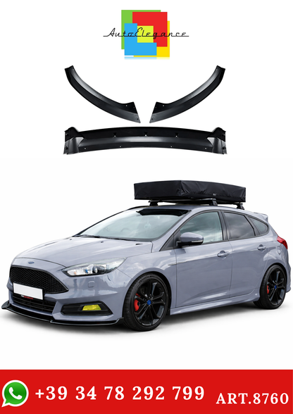 💫ART.8760 Splitter Anteriore Nero Lucido Per Ford Focus ST MK3.5 2015-2018💫