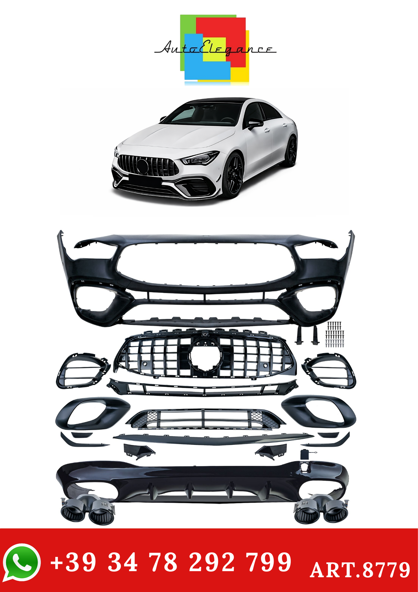 💫ART.8779 Bodykit adatto per Mercedes CLA C118 / X118 AMG look 2019+💫