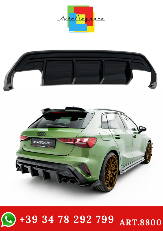 💫ART.8800 Diffusore Posteriore adatto per Audi S3 Sportback 8Y Facelift 2024+💫