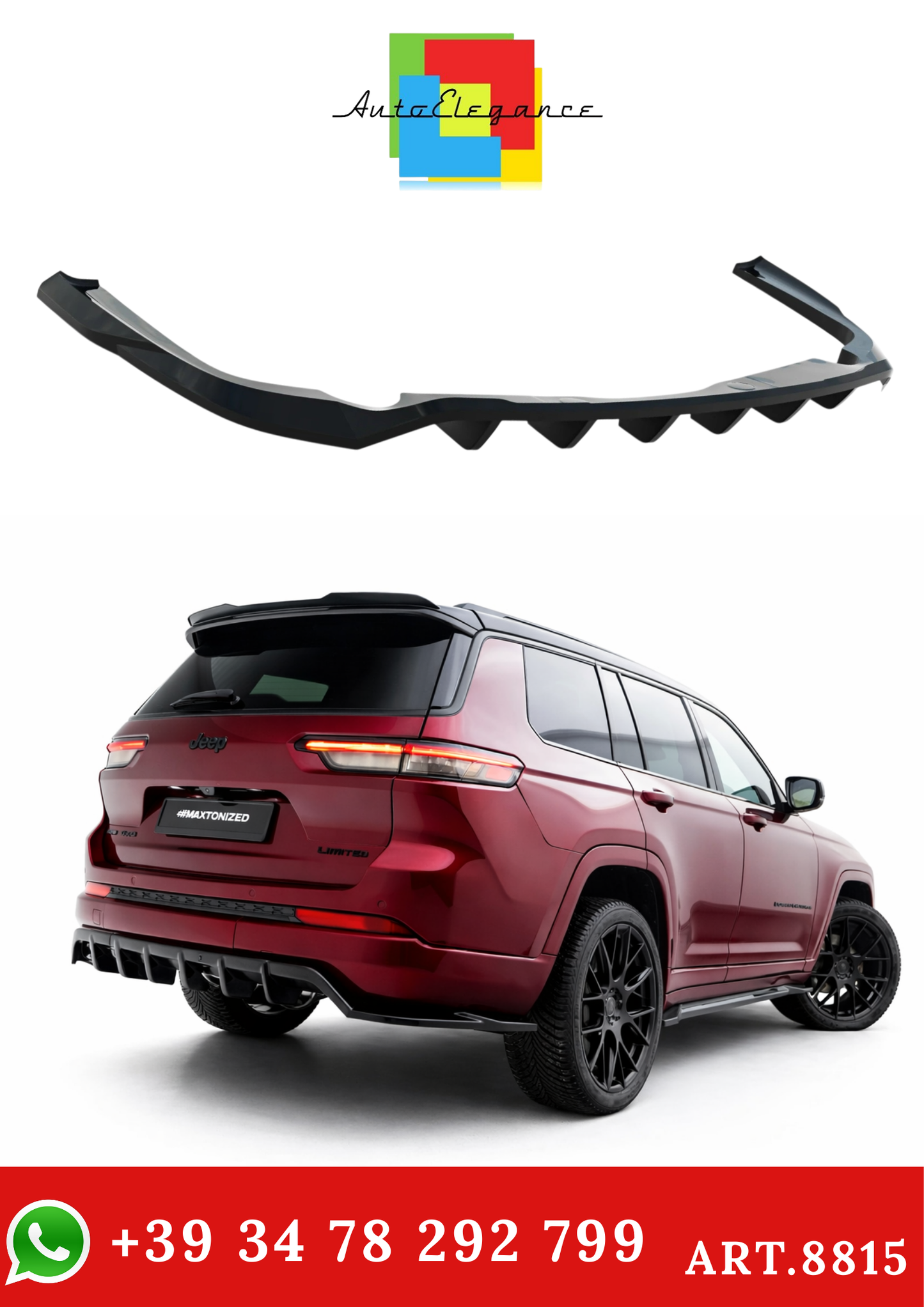 💫ART.8815 Splitter Posteriore (con barre verticali) Jeep Grand Cherokee L MK5💫