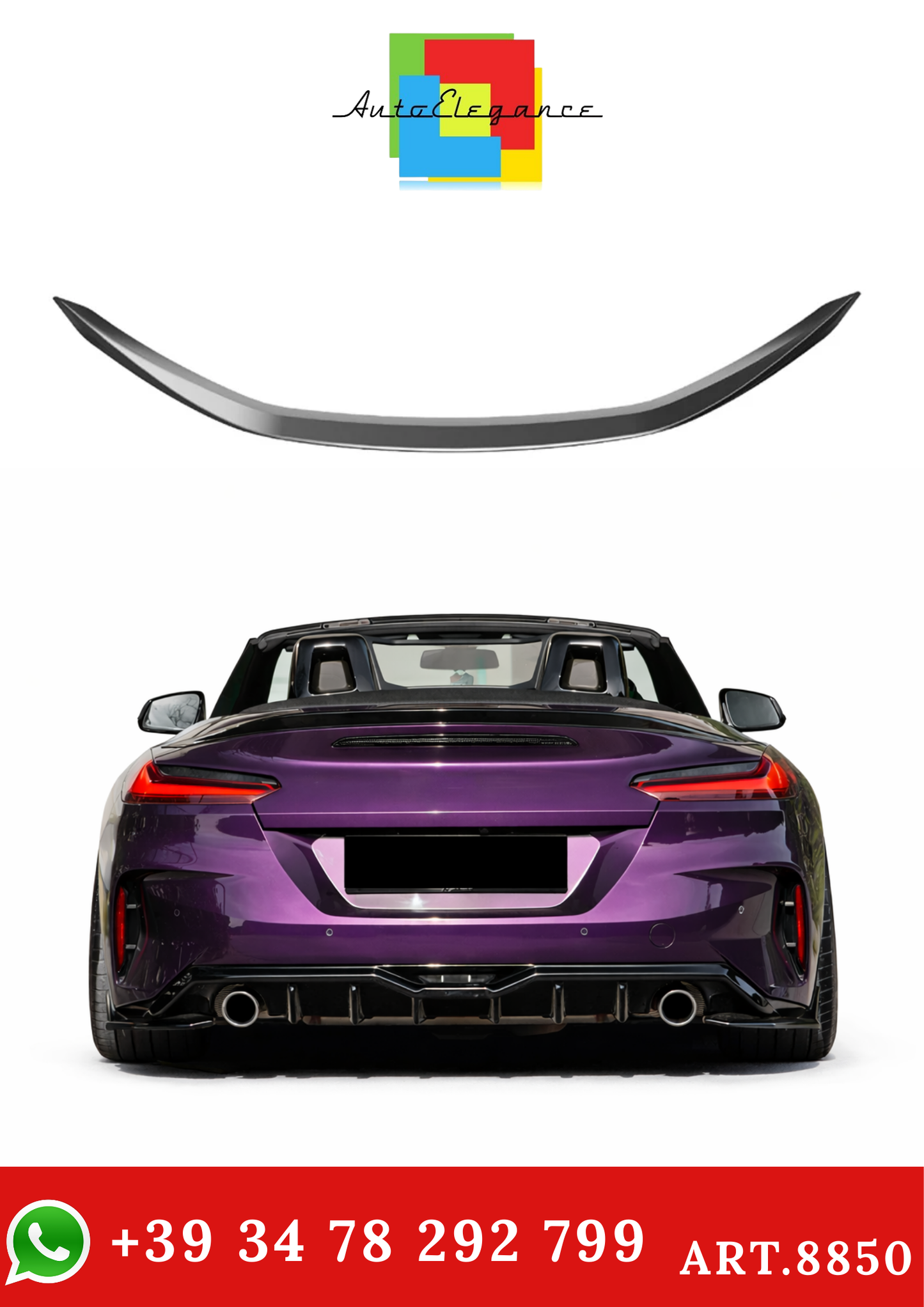 💫ART.8850 Spoiler Posteriore per BMW Z4 M-Pack G29/G29 Facelift 2018+💫
