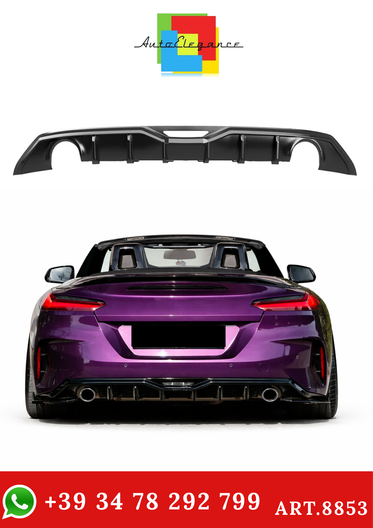 💫ART.8853 Diffusore Posteriore per BMW Z4 M-Pack G29/G29 Facelift 2018+💫