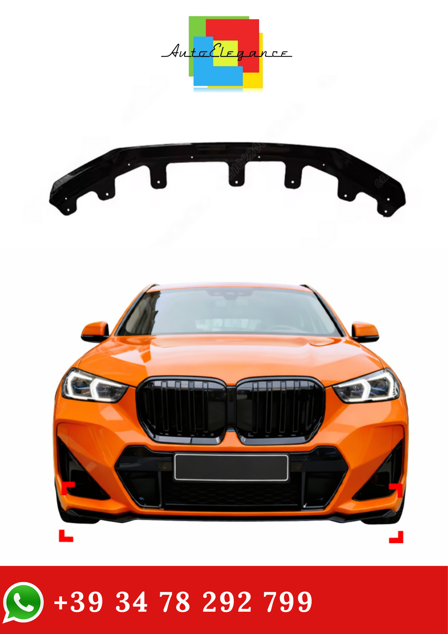 💫 Splitter Anteriore Nero Lucido Per BMW X1 U11 Versione Sportiva 2023 2024💫