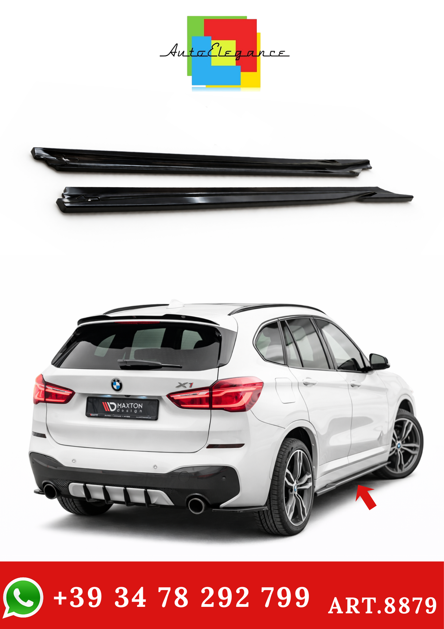 💫ART.8879 Sotto Minigonne per BMW X1 M-Pack F48 / F48 Facelift💫