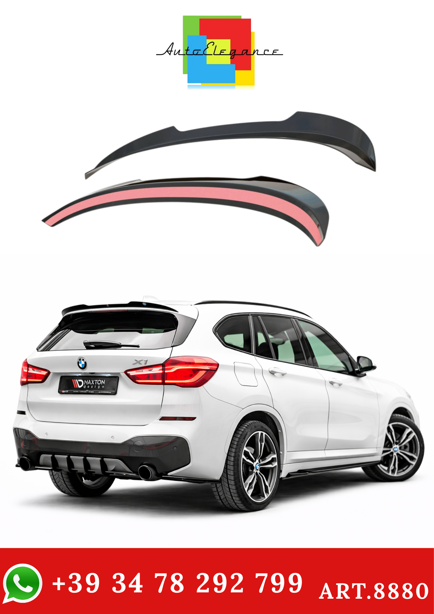 💫ART.8880 Spoiler Posteriore per BMW X1 M-Pack F48 2015-2022💫