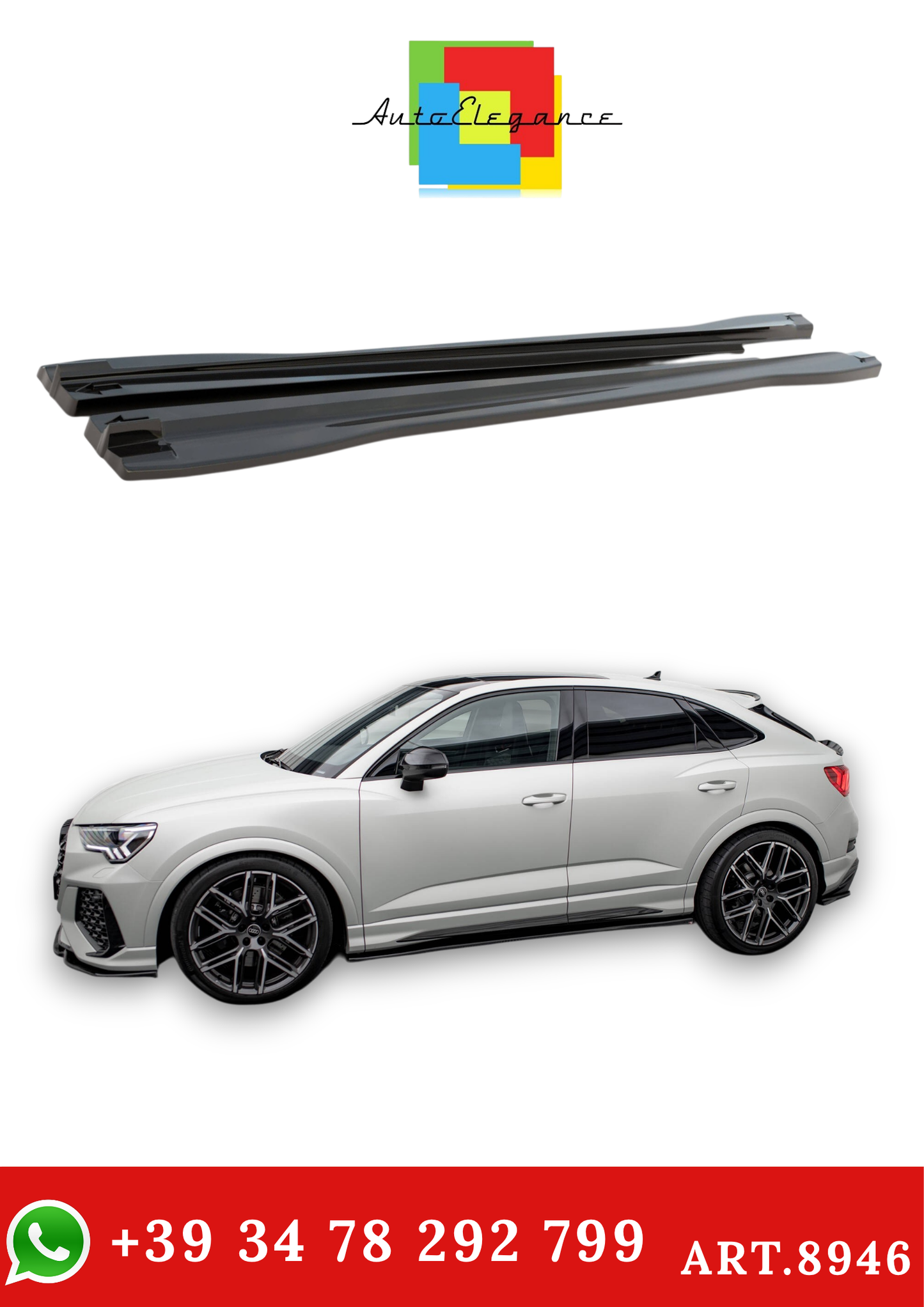 💫ART.8946 Sotto Minigonne V.2 per Audi Q3 S-Line / RSQ3 Sportback / SUV F3💫