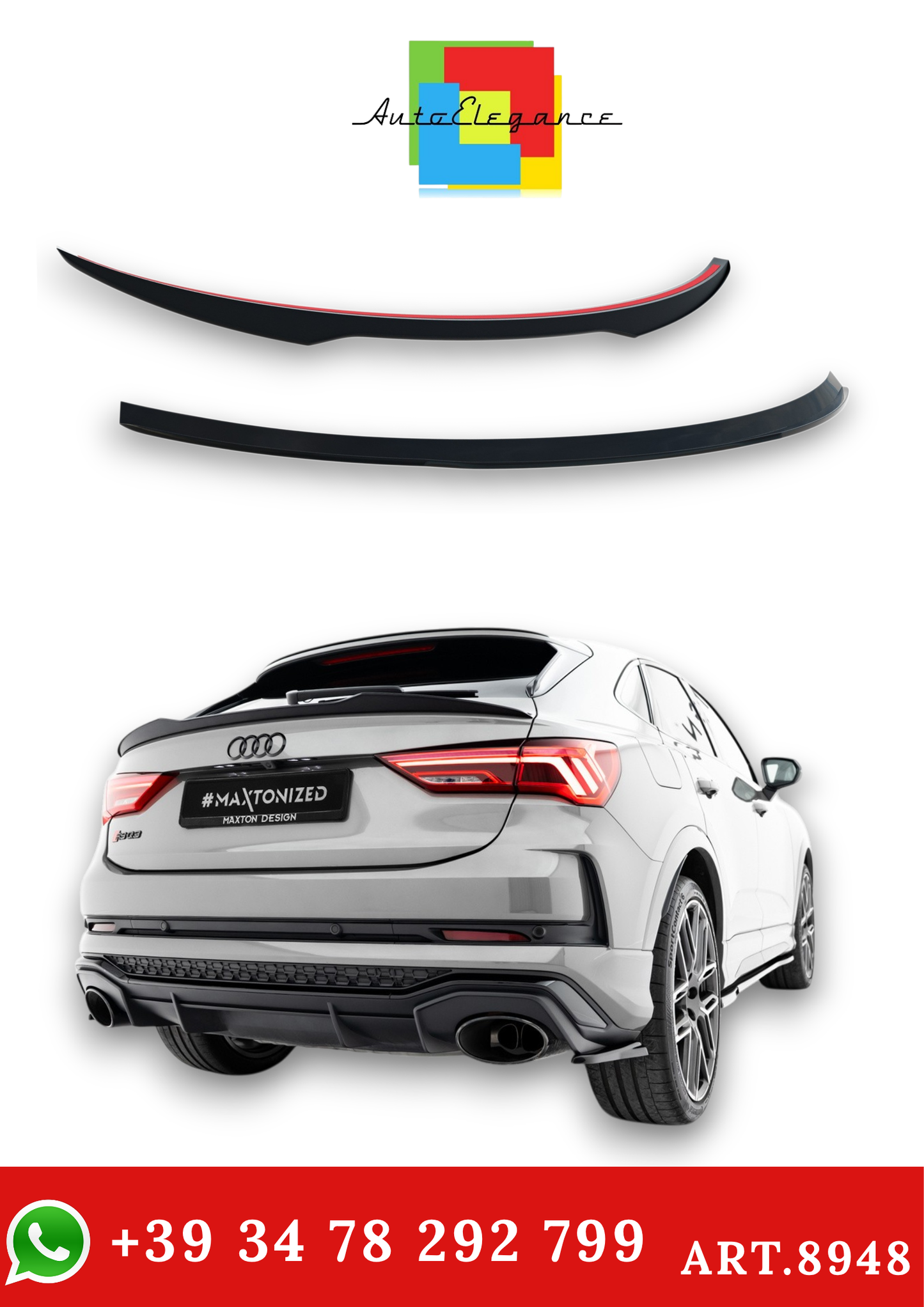 💫ART.8948 Spoiler Posteriore per Audi RSQ3 / Q3 S-Line / Q3 Sportback F3💫