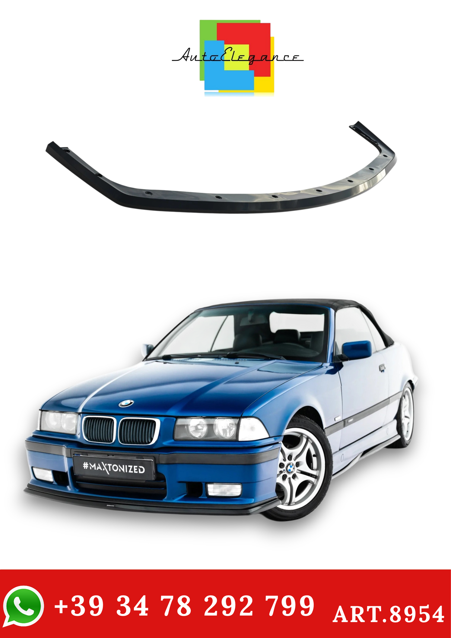 💫ART.8954 Splitter Anteriore V.3 per BMW M3 / 3 M-Pack Coupe / Cabrio E36💫