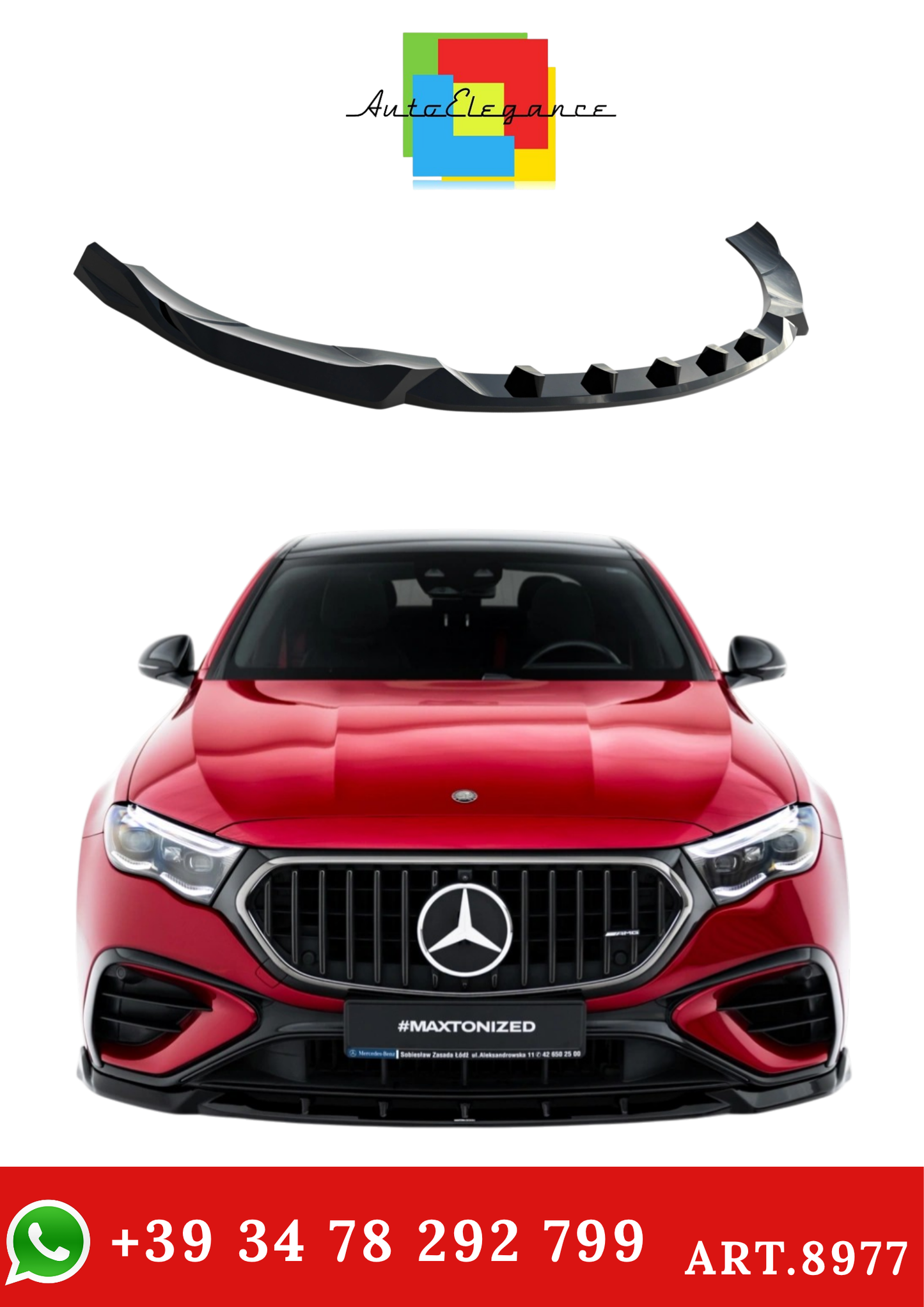 💫ART.8977 Splitter Anteriore Nero Lucido per Mercedes-AMG E53  W214💫