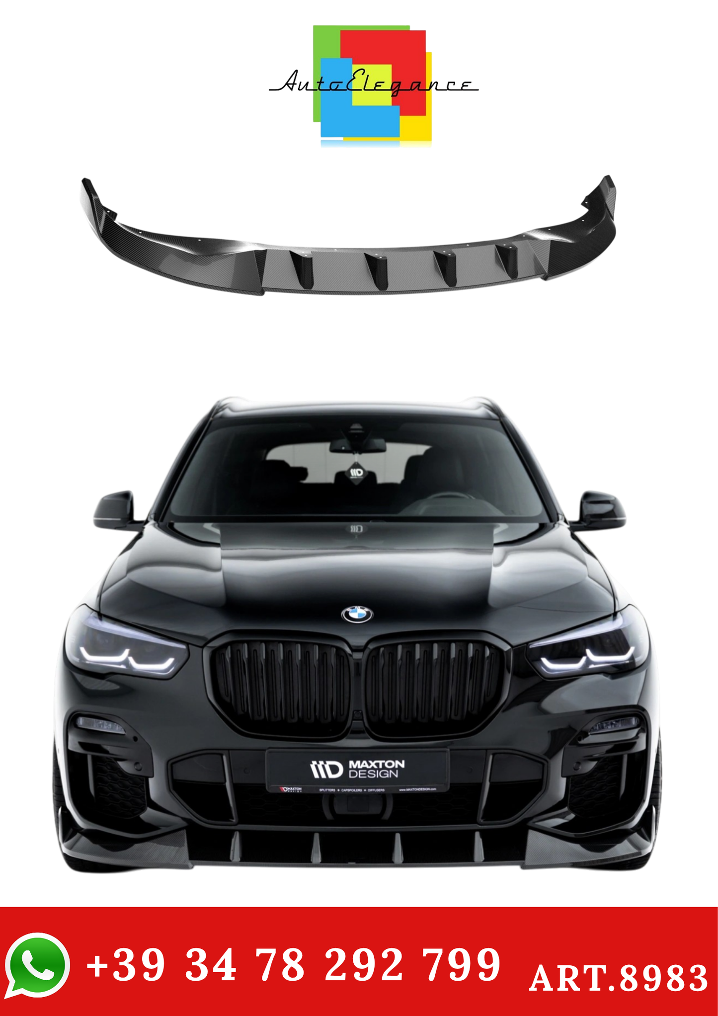 💫ART.8983 Prepreg Splitter Anteriore Carbonio per BMW X5 M-Pack G05💫