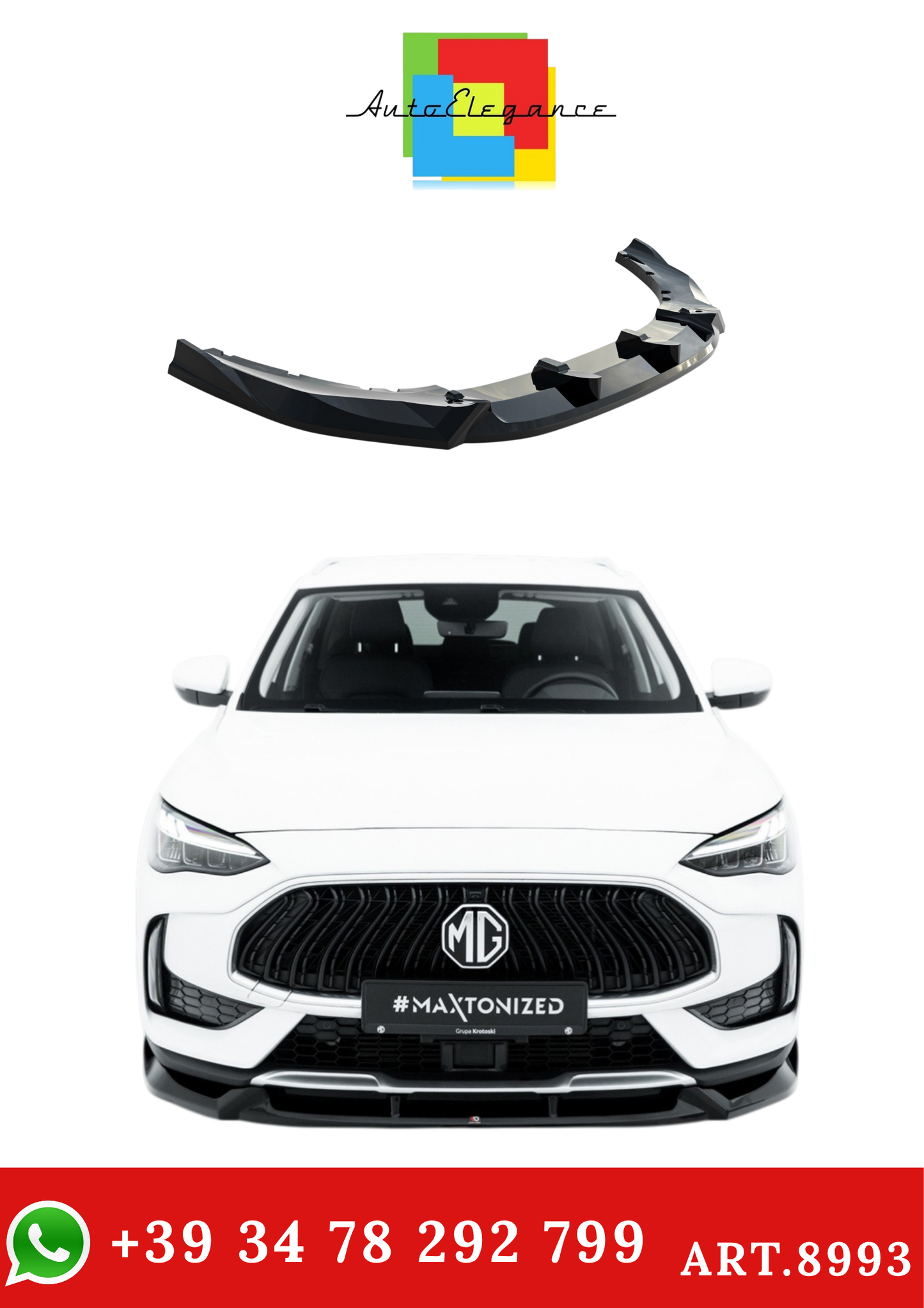 💫ART.8993 Splitter Anteriore per MG HS Mk1 Facelift 2020-2025💫