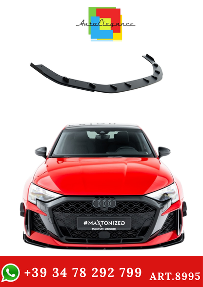 💫ART.8995 Street Pro Front Splitter + Flaps Audi RS3 Sedan 8Y Facelift💫