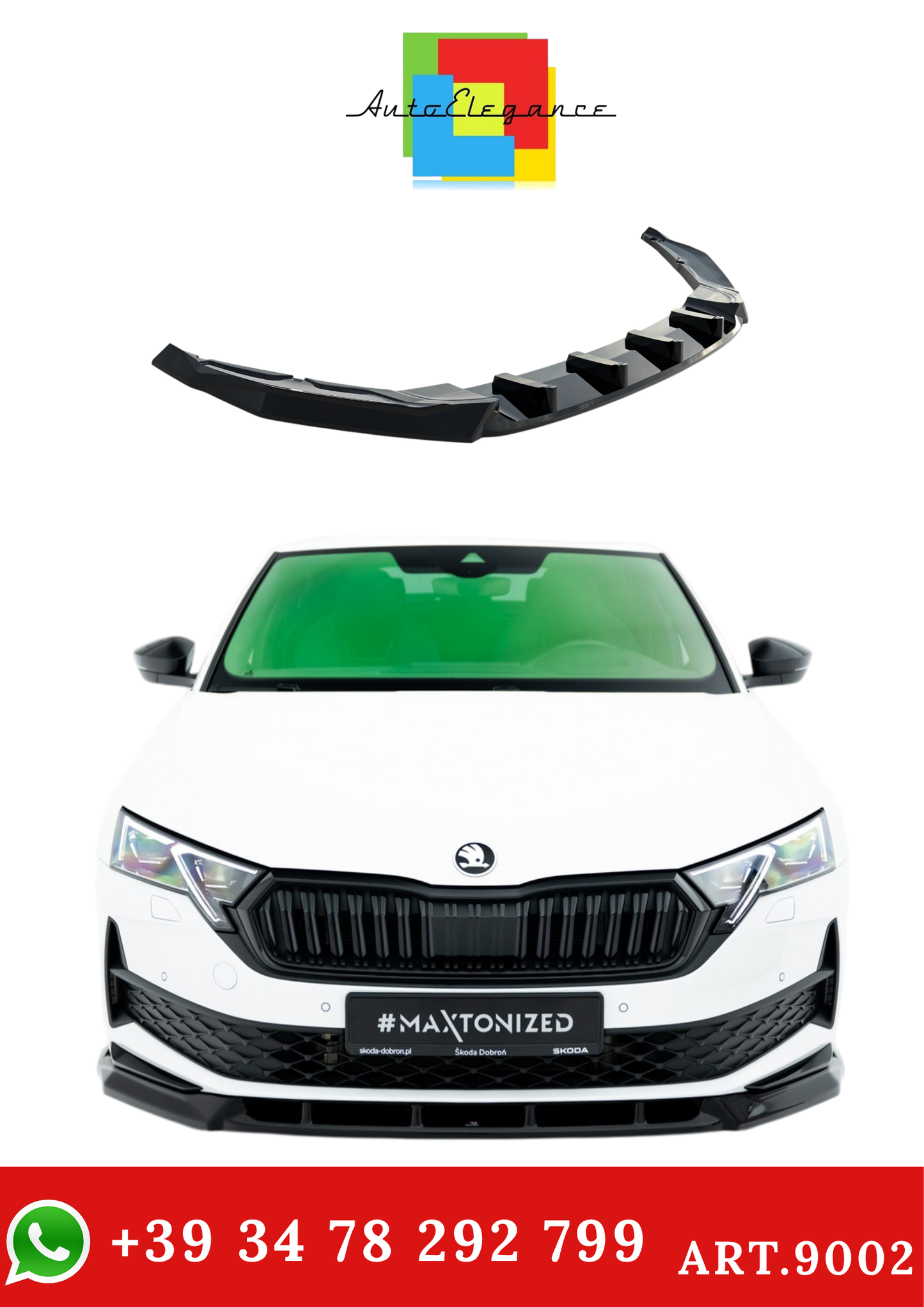 💫ART.9002 Splitter Anteriore per Skoda Octavia Sportline Liftback / Combi Mk4💫