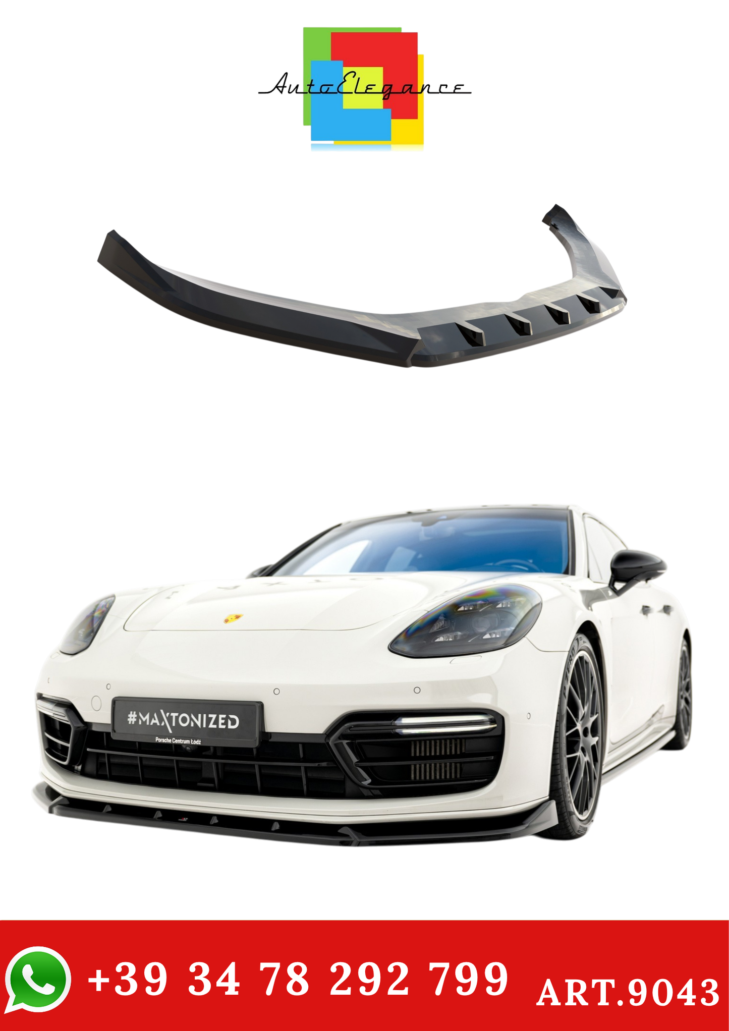 💫ART.9043 Splitter Anteriore per Porsche Panamera GTS Sport Turismo 971 Facelift💫