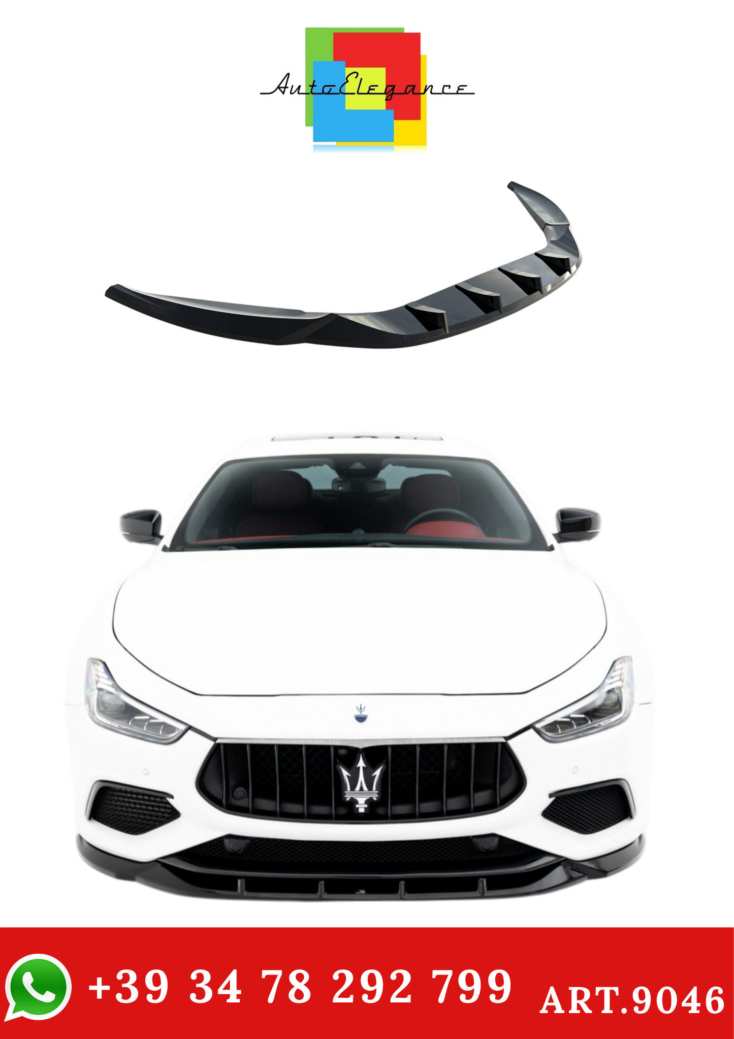 💫ART.9046 Splitter Anteriore Maserati Ghibli Modena Mk3 Facelift💫