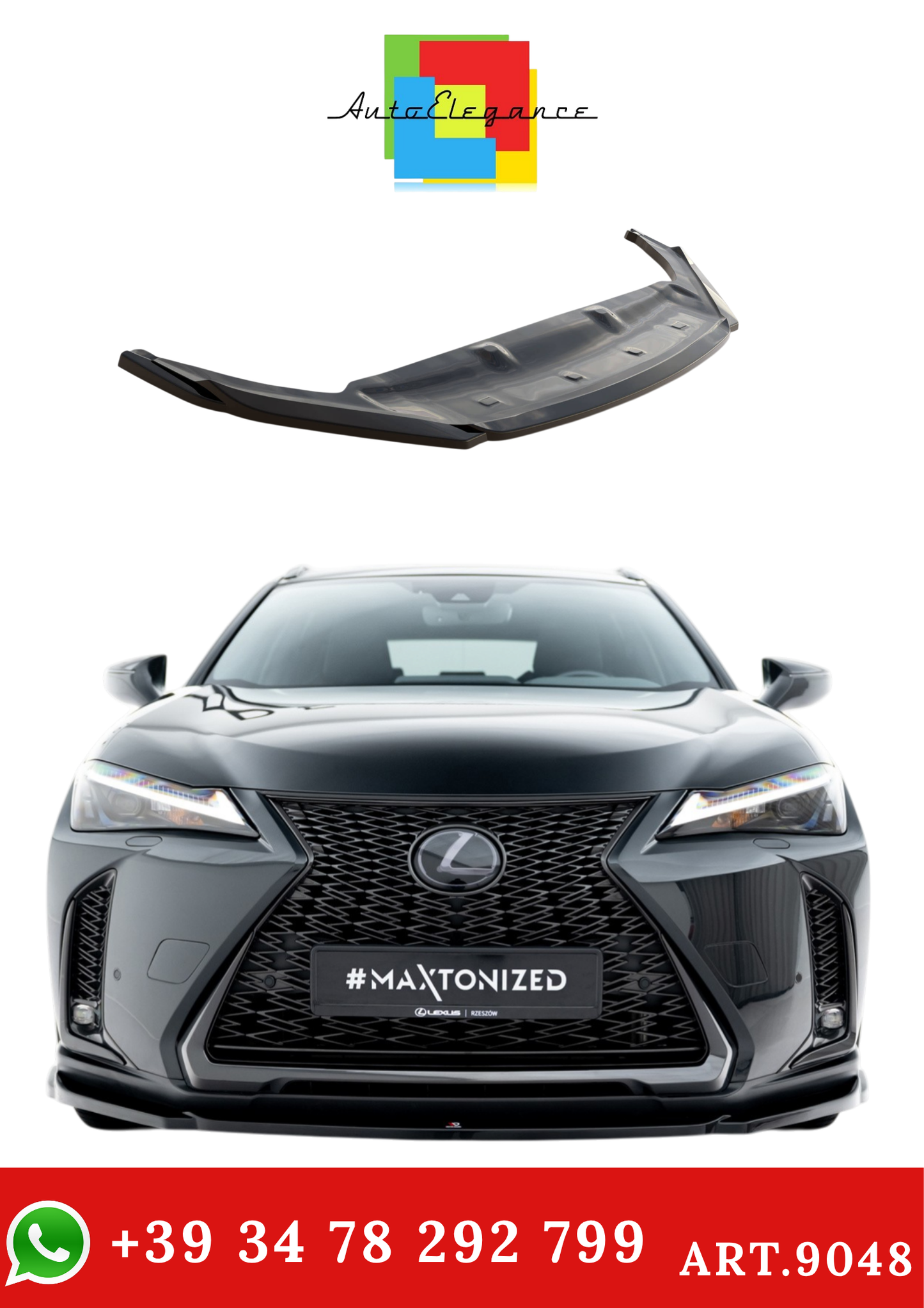 💫ART.9048 Splitter Anteriore adatto per Lexus UX F-Sport Mk1 2018+💫