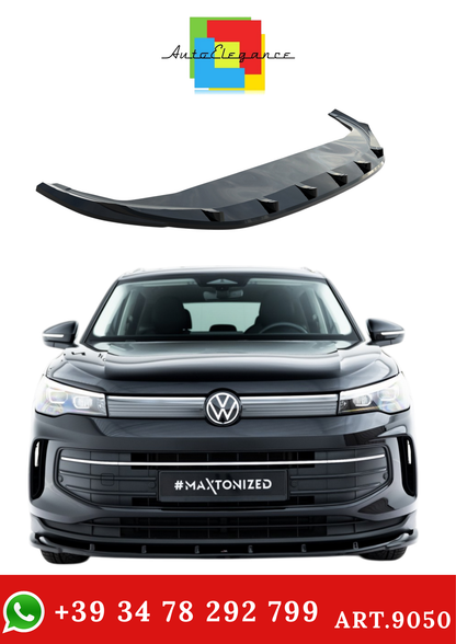 💫ART.9050 Splitter Anteriore Nero Lucido V.2 per VW Tiguan Mk3 2024💫