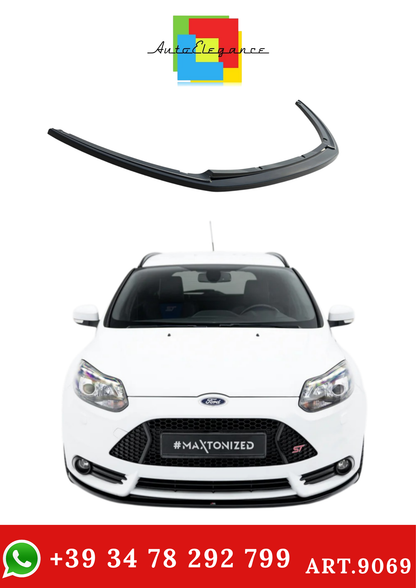 💫ART.9069 Splitter Anteriore Nero Lucido V.2 per Ford Focus ST Mk3 2012-2014💫