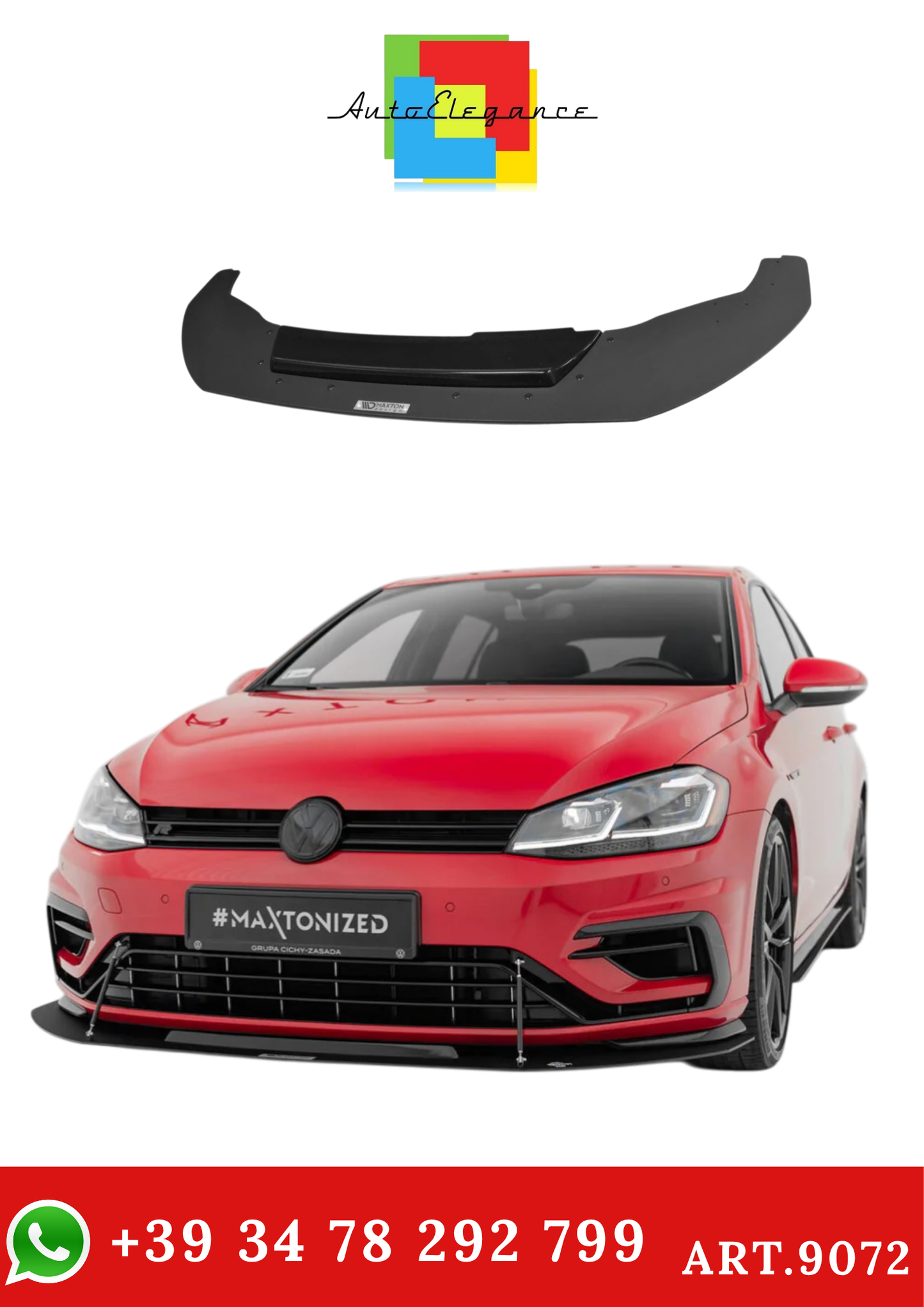 💫ART.9072 Splitter Anteriore da gara (Ibrido) per VW Golf 7 R / R-Line restyling💫