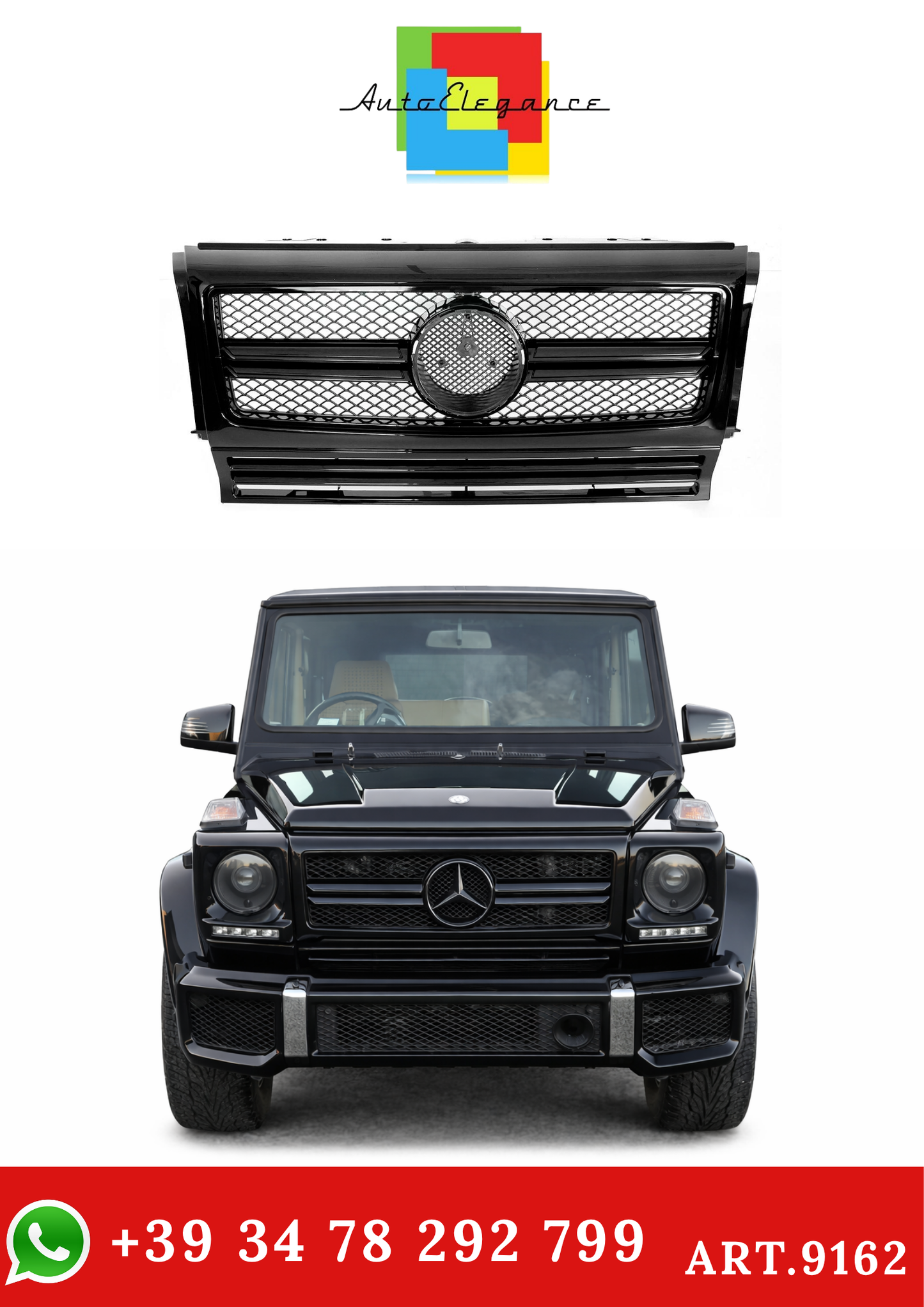💫ART.9162 Griglia Sportiva Nero per MERCEDES W463 (90-12)💫
