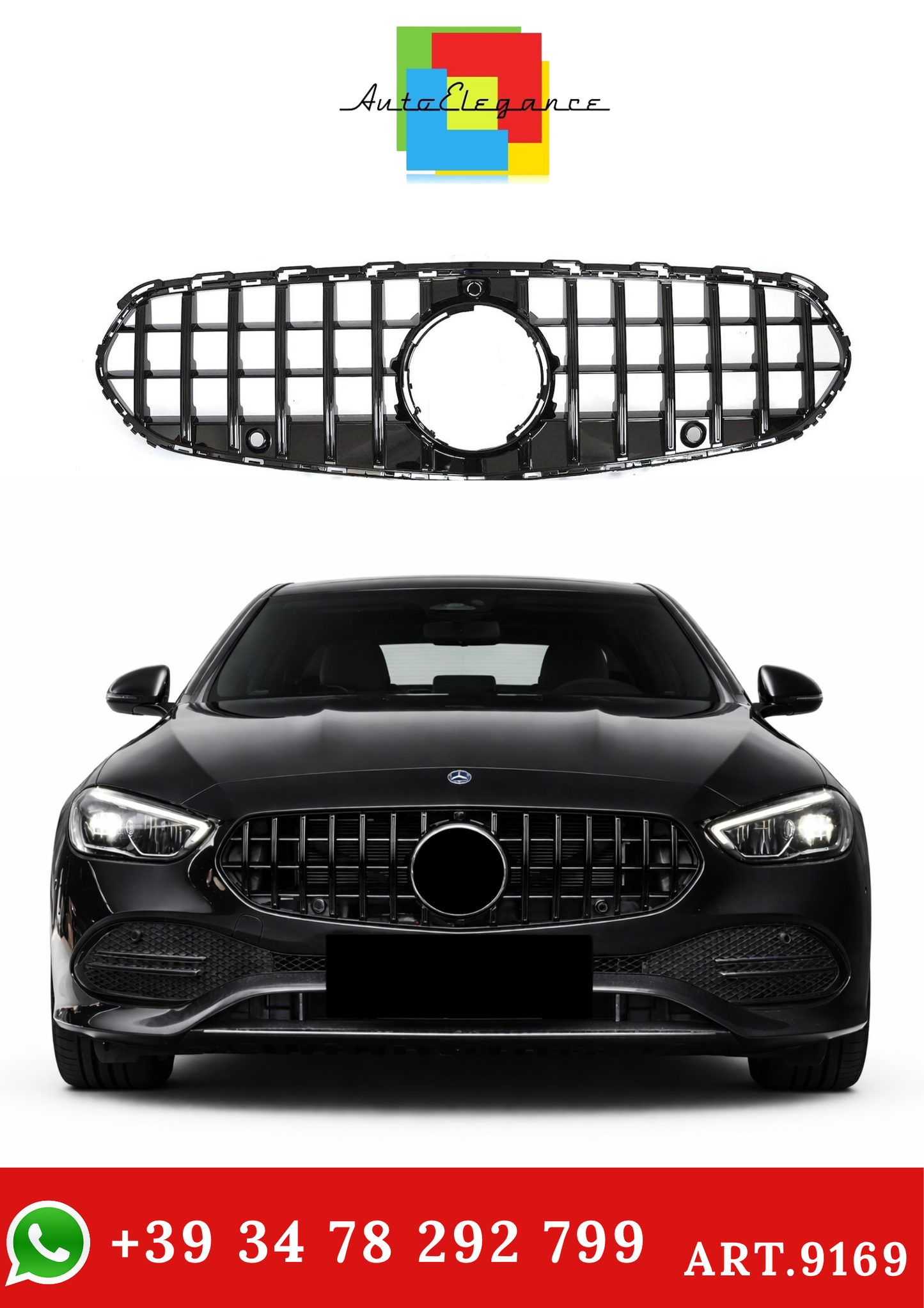 💫ART.9169 GRIGLIA SPORTIVA NERO per MERCEDES W206 / S206 21-💫