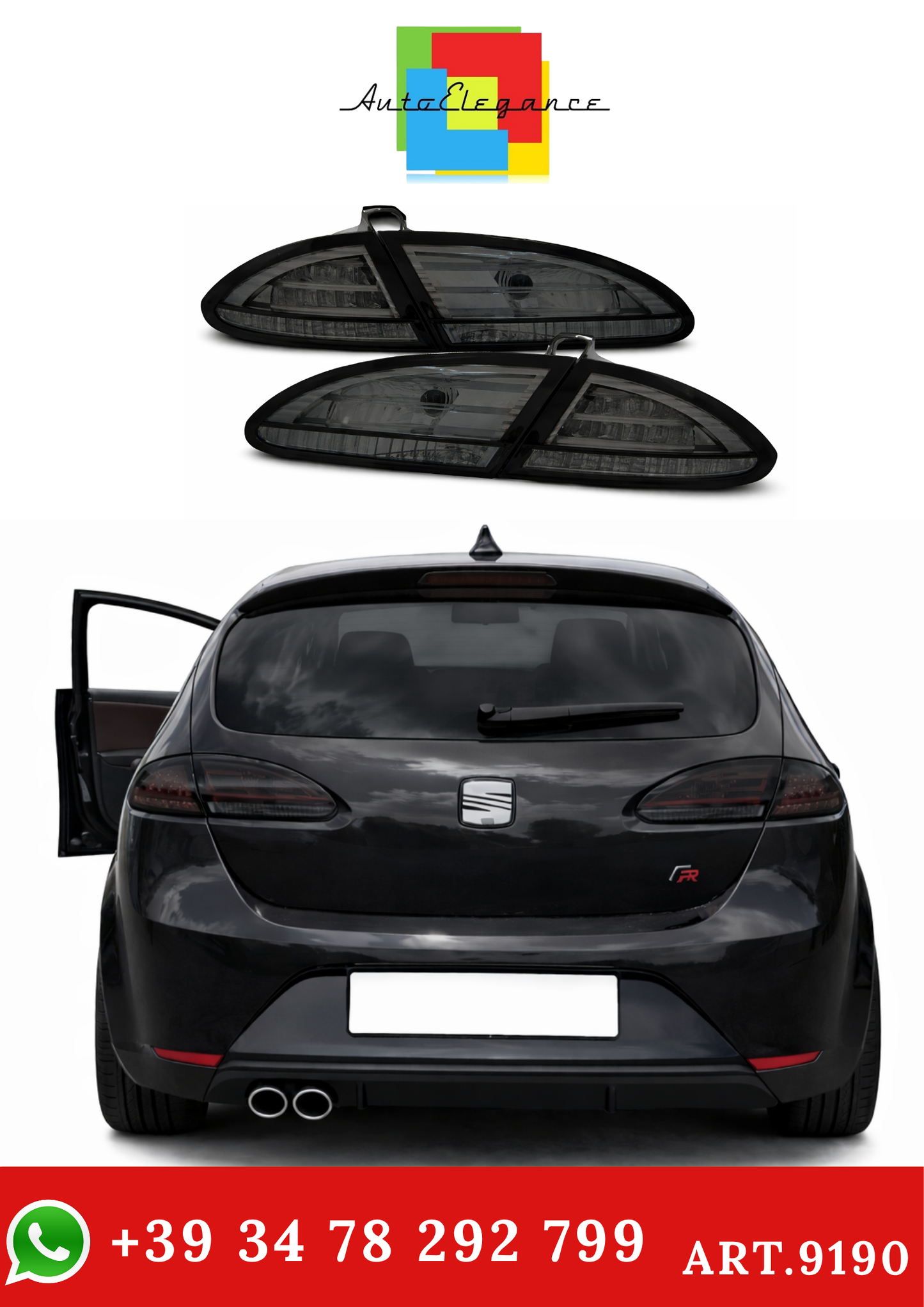 💫ART.9190 Fanali Posteriori a LED FUMÉ per SEAT LEON 06.05-09💫