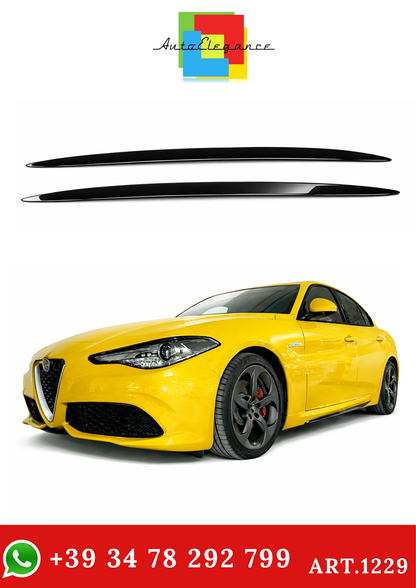💫art.1229 Sotto Minigonne Nero Lucido per Alfa Romeo Giulia Sport 2015-2022💫