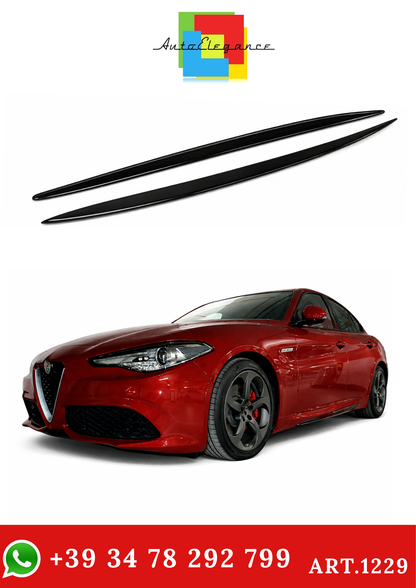 💫art.1229 Sotto Minigonne Nero Lucido per Alfa Romeo Giulia Sport 2015-2022💫