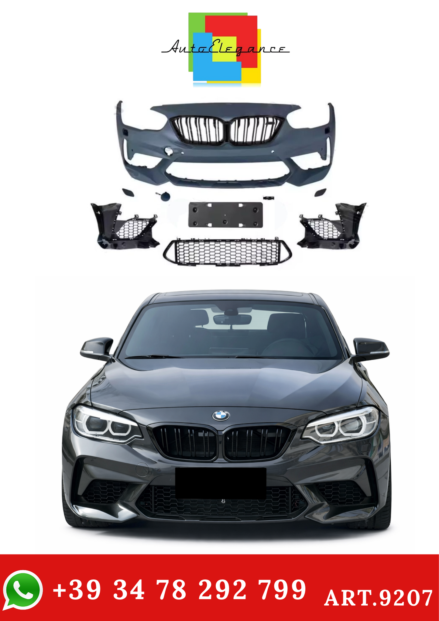 💫ART.9207 Paraurti Anteriore M2C Look per Bmw F20 F21 LCI Hatchback 2015-2019💫