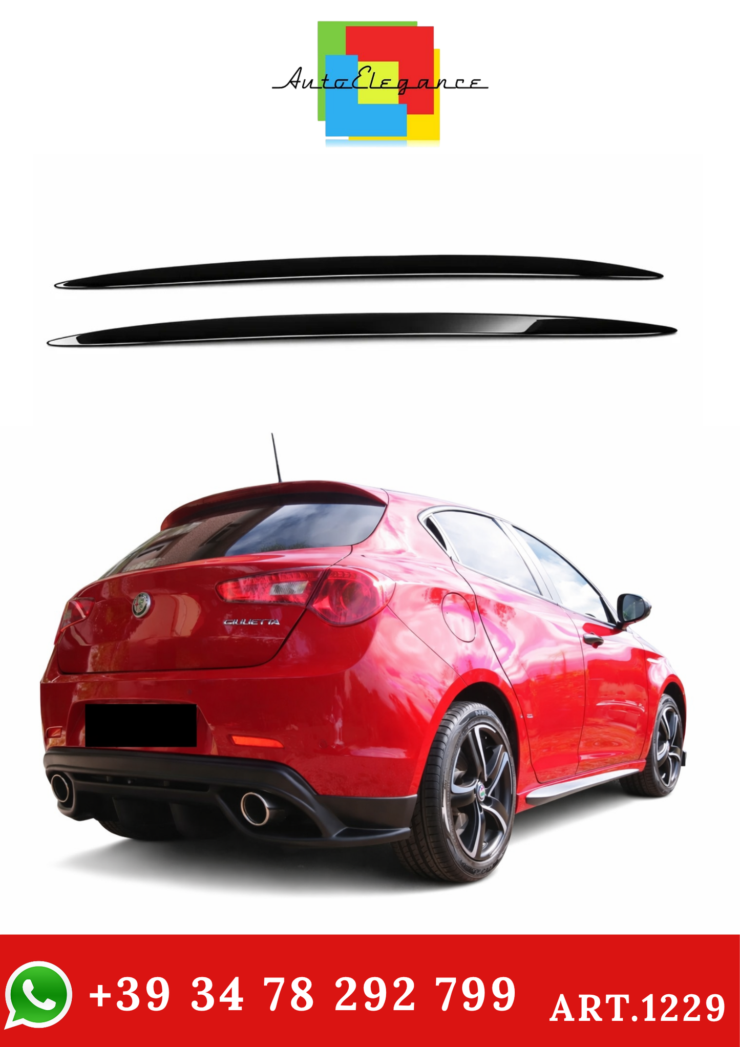 💫art.1229 Sotto Minigonne Nero Lucido per Alfa Romeo Giulietta💫