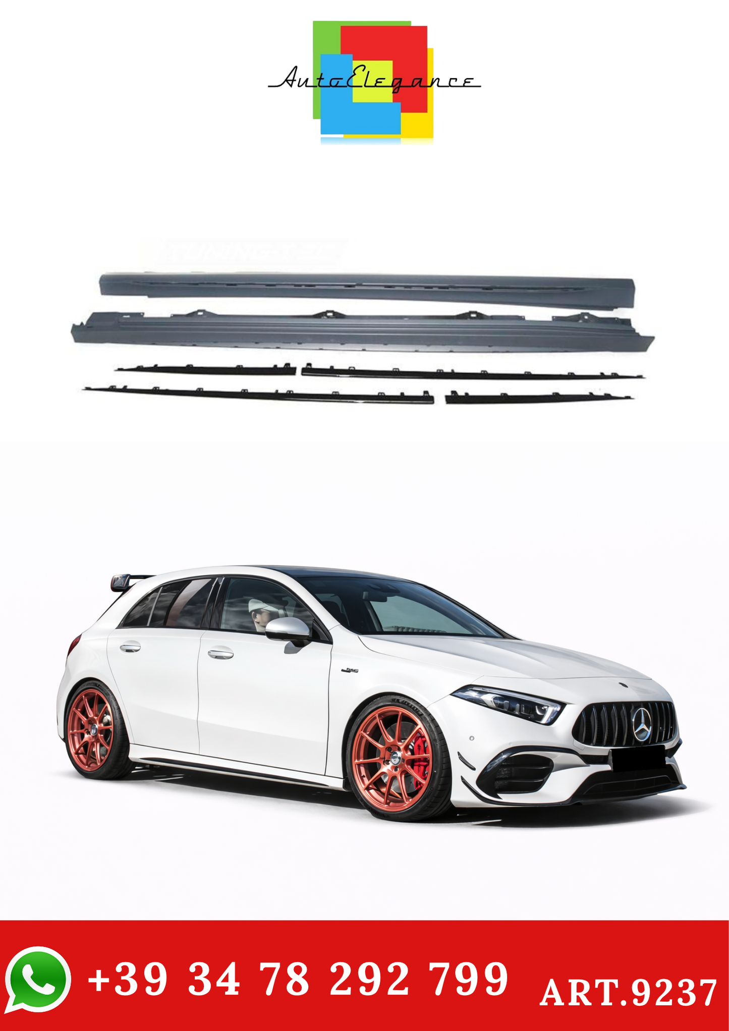 💫ART.9237 Minigonne Laterali SPORT per MERCEDES W177 2018-2022💫