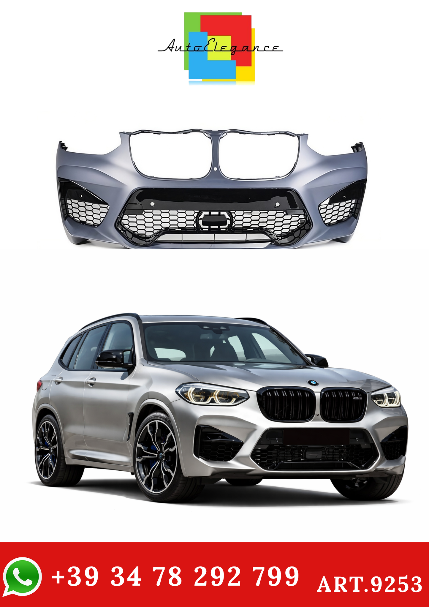 💫ART.9253 Paraurti Anteriore in Stile X3M/X4M per BMW G01 G02 2017-2021💫