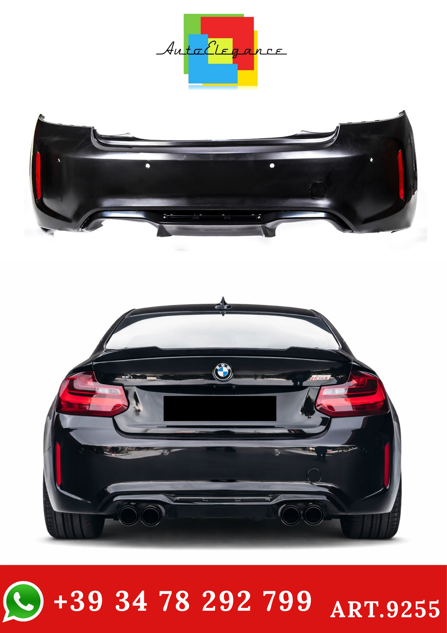 💫ART.9255 Paraurti Posteriore in Stile M2 per BMW Serie 2 (F22, F23) 2012+💫