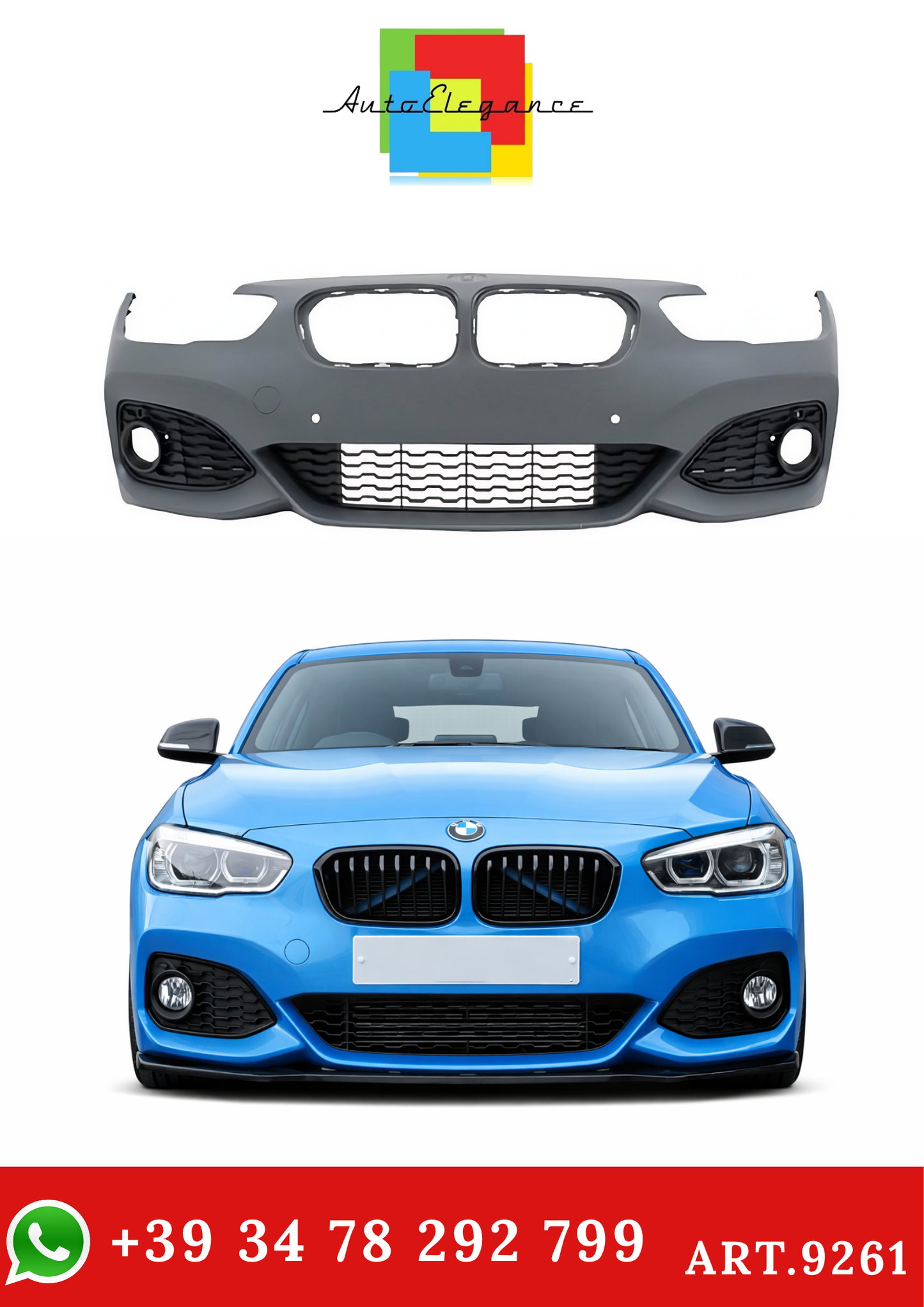💫ART.9261 Paraurti anteriore M-Sport Look per BMW Serie1 F20 F21 15-19💫