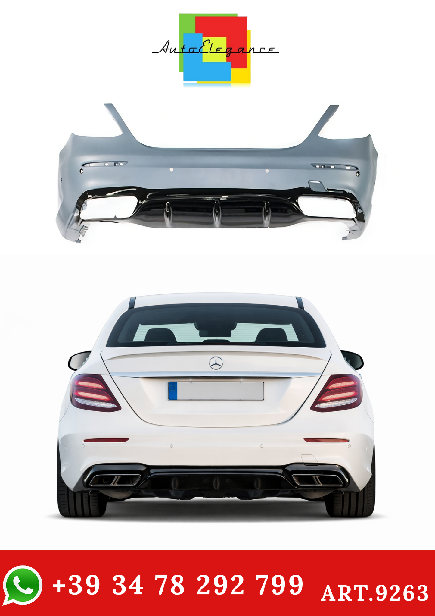 💫ART.9263 Paraurti Posteriore in Stile E63 AMG per Classe E (W213) 2016-2020💫
