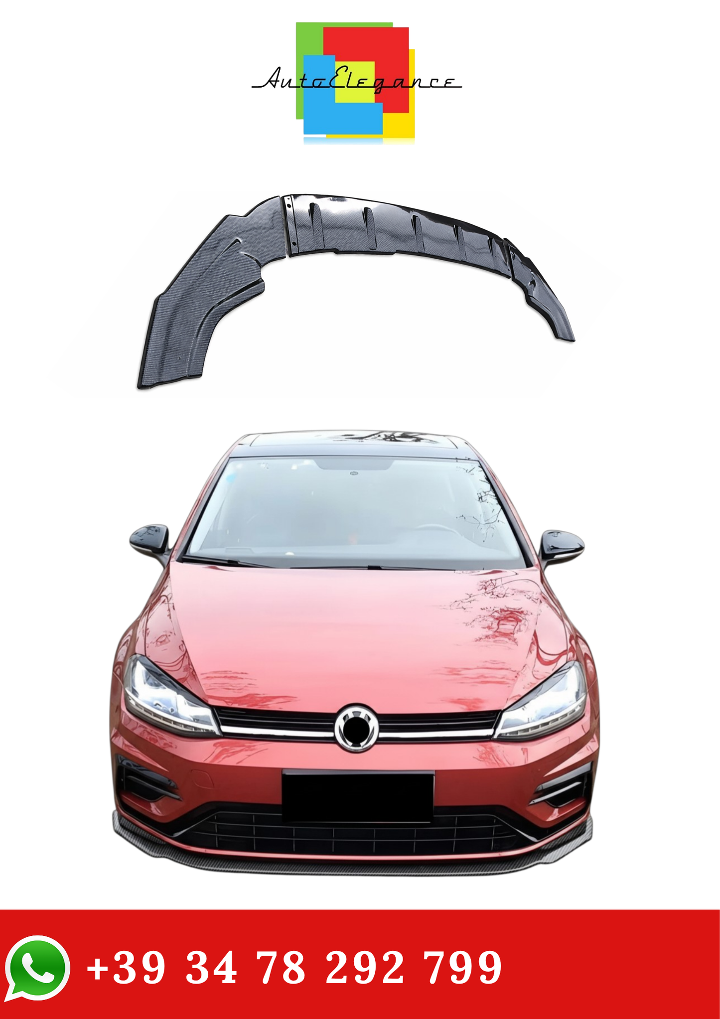 💫Splitter Anteriore look carbonio stile Maxton per VW Golf MK7 7.5 2012-2020💫