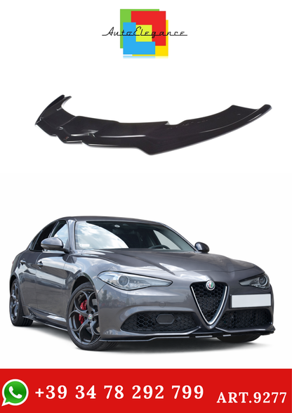 💫ART.9277 Splitter Anteriore V1 Nero Lucido per Alfa Romeo Giulia Veloce 2015-2019💫