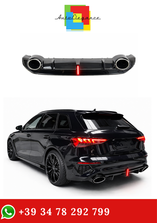 💫Diffusore Posteriore con LED per Audi A3 S-line RS3 2021-2024💫