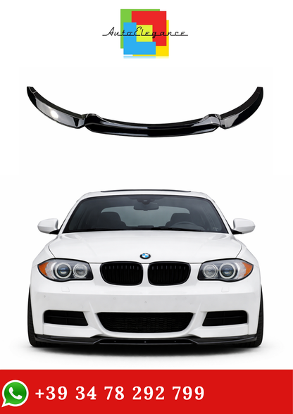 💫Splitter Anteriore Nero Lucido in ABS per BMW Serie 1 E82 E88 M-Pack💫