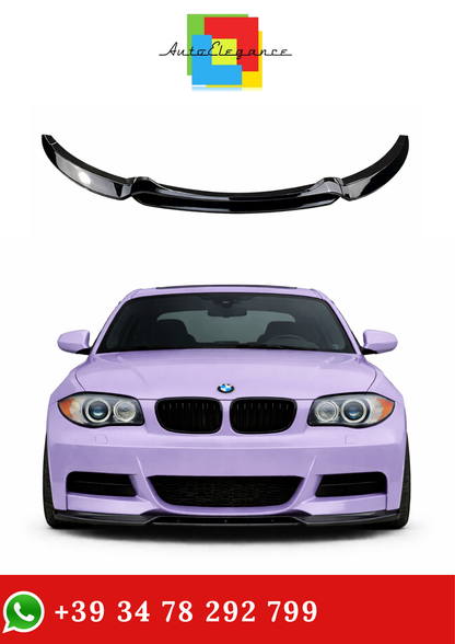 💫Splitter Anteriore Nero Lucido in ABS per BMW Serie 1 E82 E88 M-Pack💫