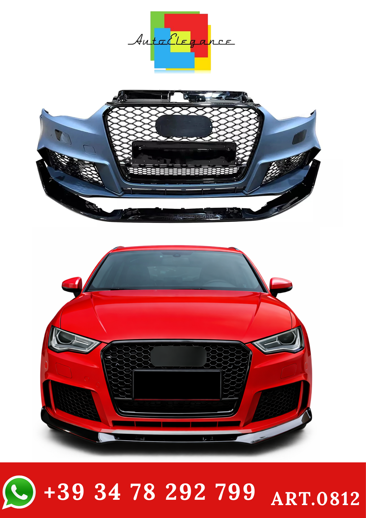 💫art.0812 Bodykit Stile RS3 adatto per A3 S3 8V (2013-2016)💫