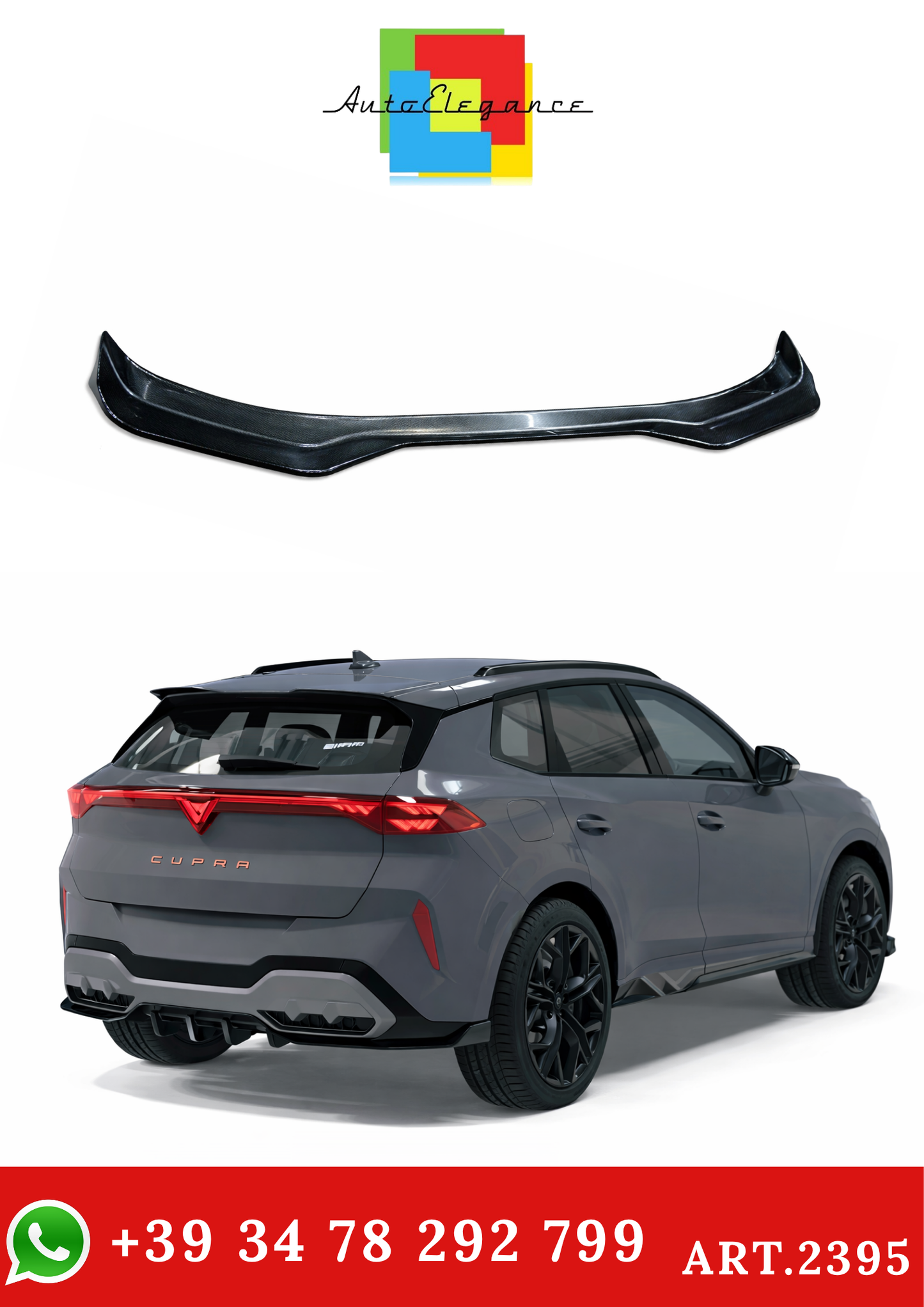💫ART.2395 SPOILER POSTERIORE NERO LUCIDO PER CUPRA TERRAMAR 2024+💫