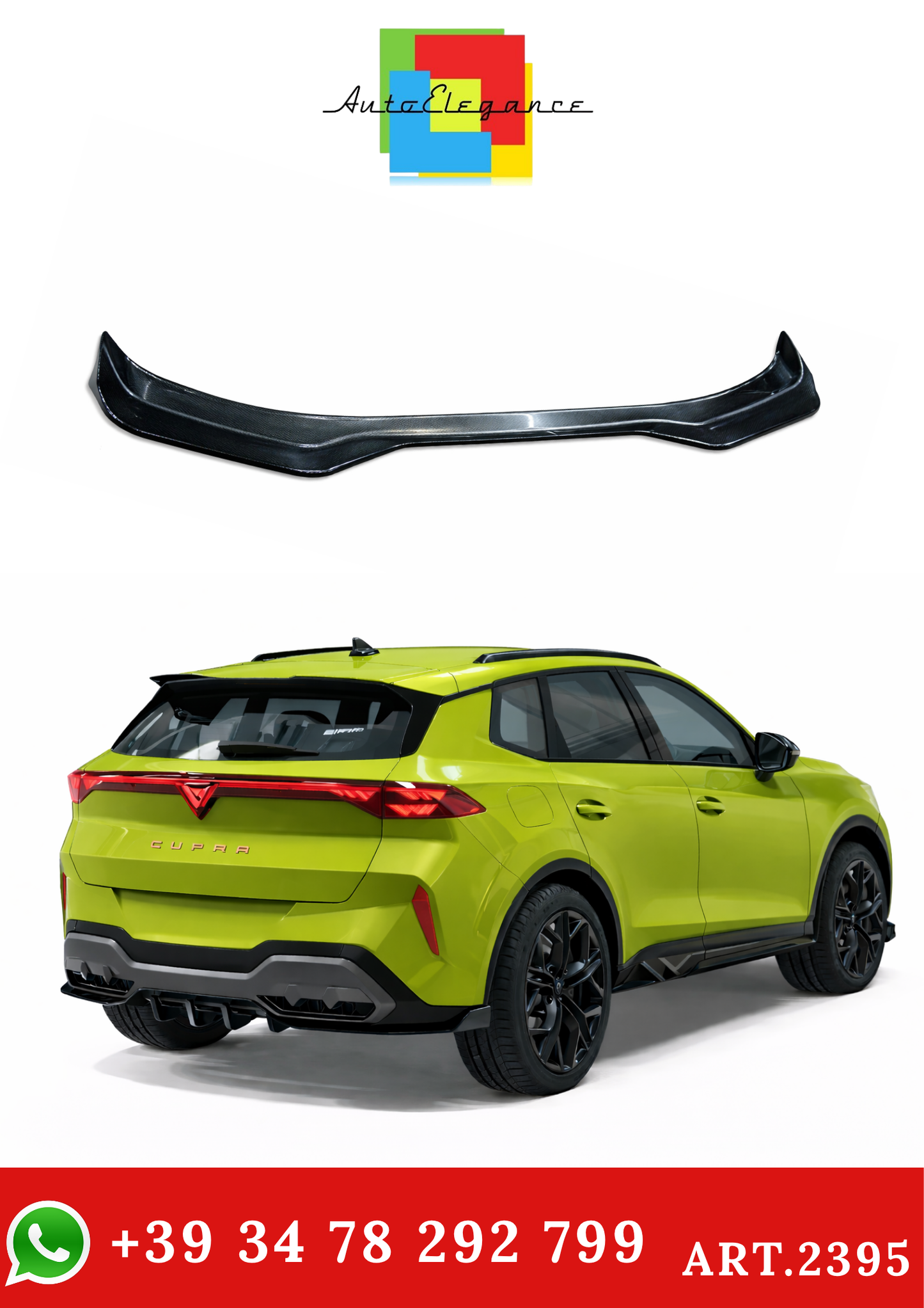 💫ART.2395 SPOILER POSTERIORE NERO LUCIDO PER CUPRA TERRAMAR 2024+💫