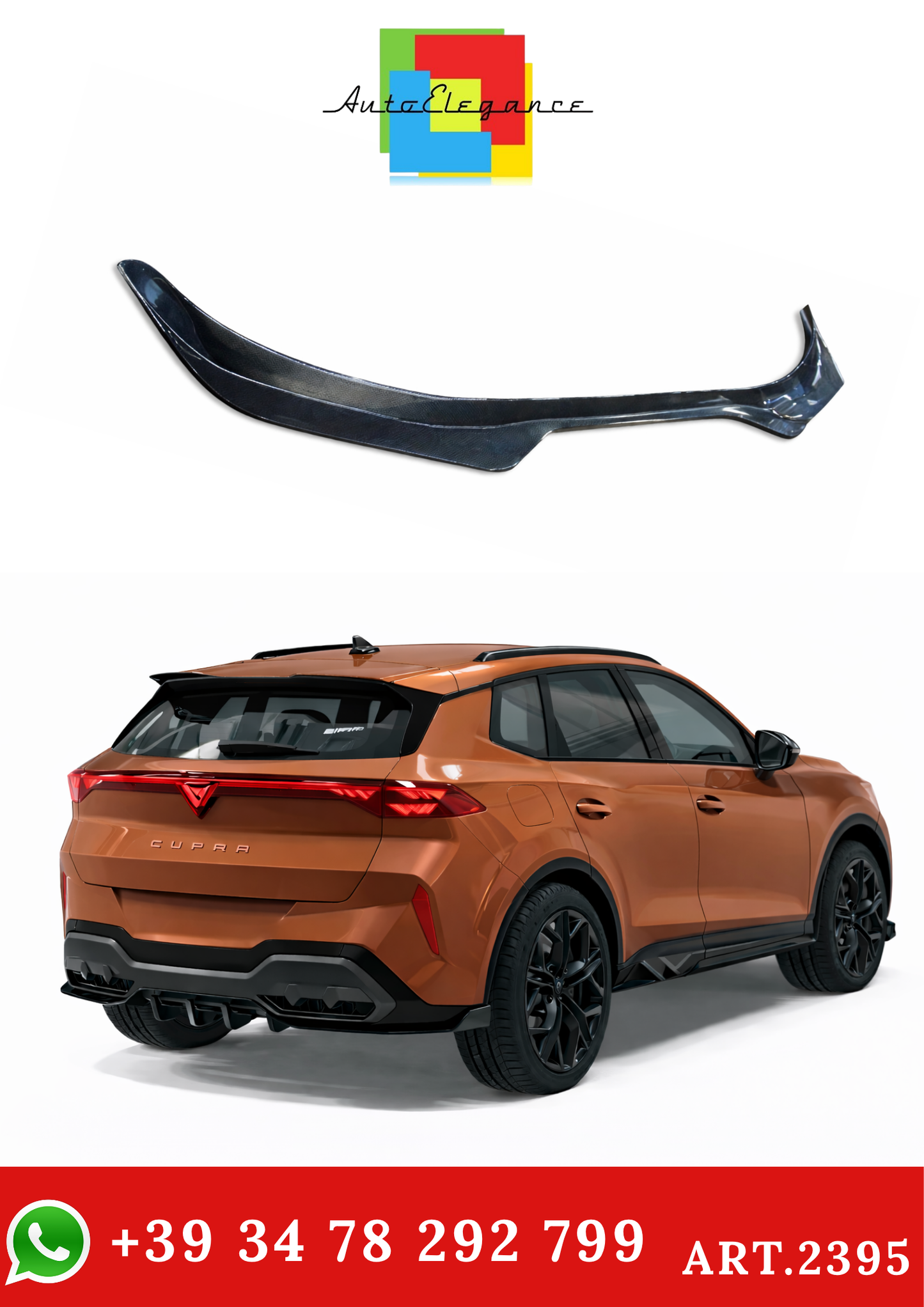💫ART.2395 SPOILER POSTERIORE NERO LUCIDO PER CUPRA TERRAMAR 2024+💫