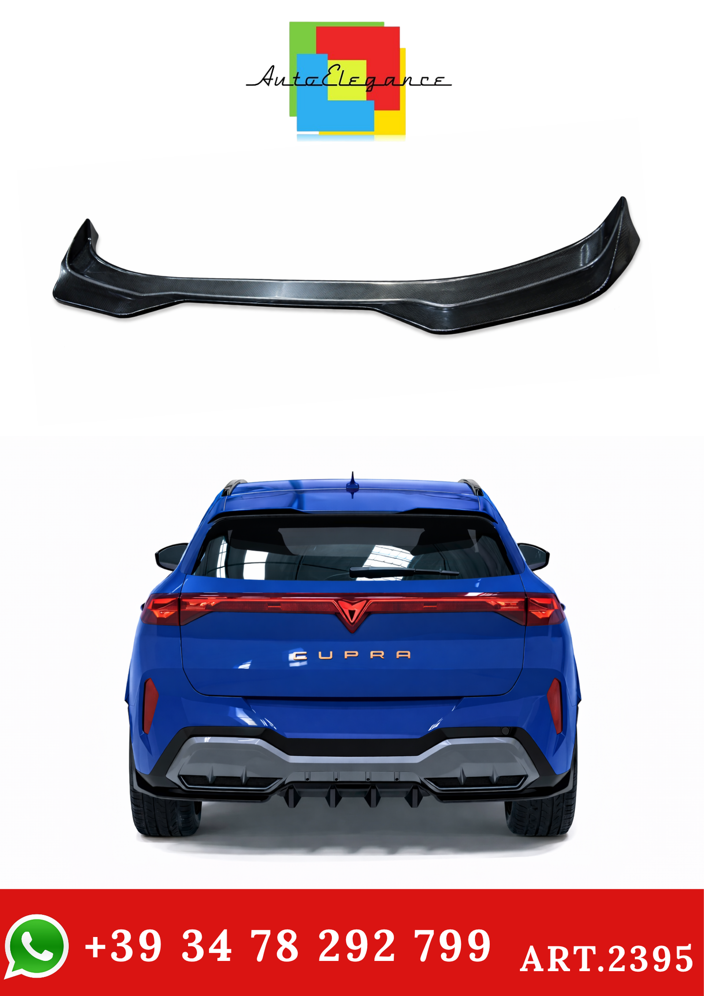 💫ART.2395 SPOILER POSTERIORE NERO LUCIDO PER CUPRA TERRAMAR 2024+💫