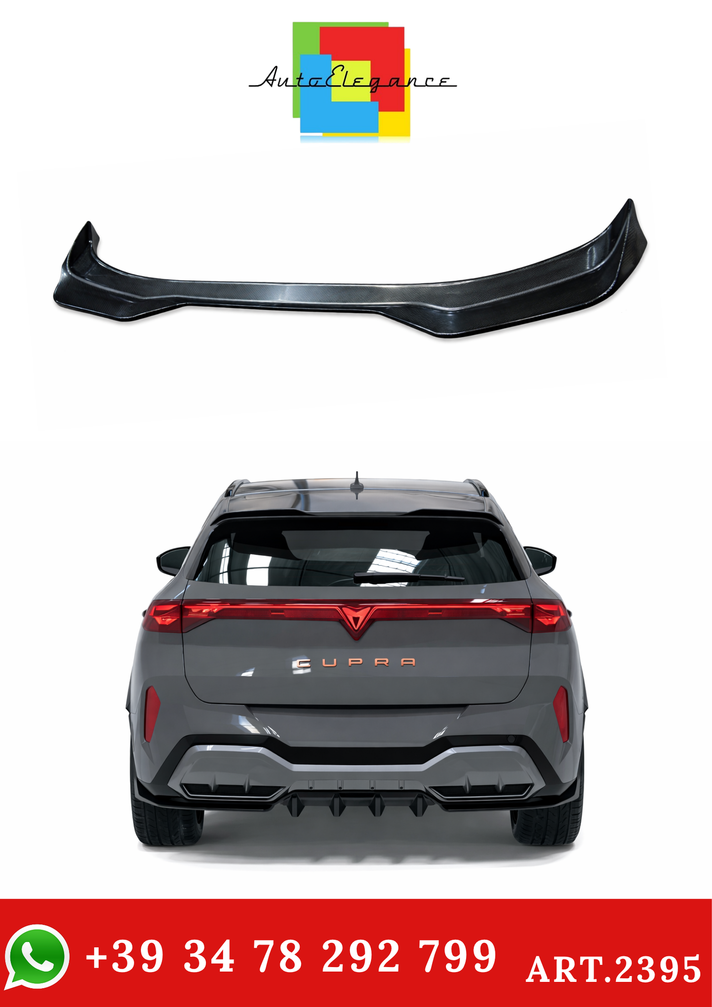 💫ART.2395 SPOILER POSTERIORE NERO LUCIDO PER CUPRA TERRAMAR 2024+💫