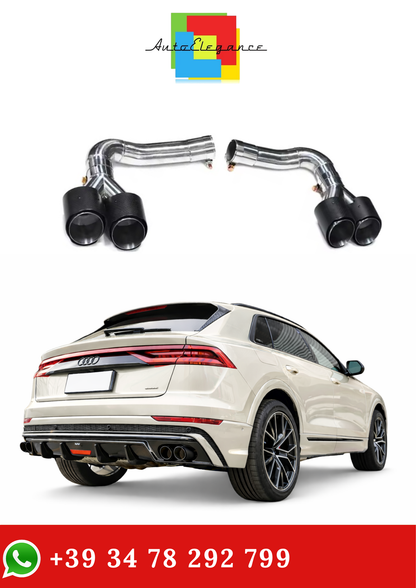 💫Terminali di Scarico Stile SQ8 Quad in Carbonio per Audi Q8 2019-2023💫
