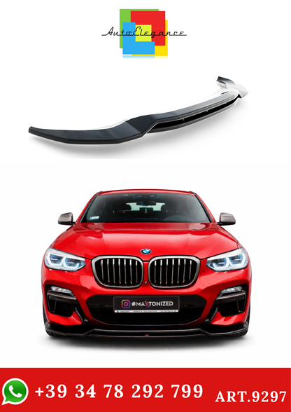 💫ART.9297 Splitter Anteriore Nero Lucido per BMW X4 M-Pack G02 2018-2021💫
