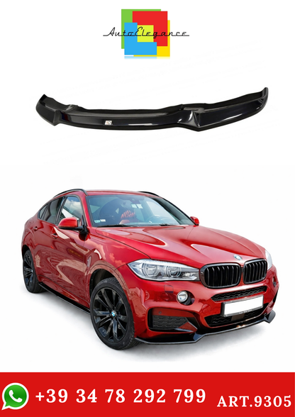 💫ART.9305 SPLITTER ANTERIORE v.1 NERO LUCIDO per BMW X6 F16 M-PACK💫