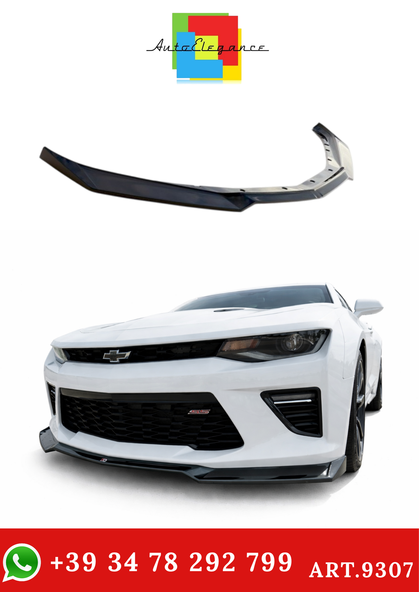💫ART.9307 SPLITTER V.1 PER CHEVROLET CAMARO 6ª GENERAZIONE, FASE I, 2SS COUPÉ💫